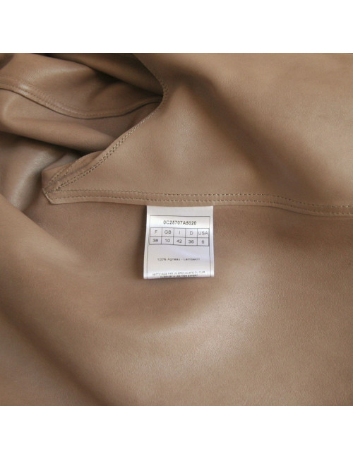 Veste CHRISTIAN DIOR en veau velours taupe
