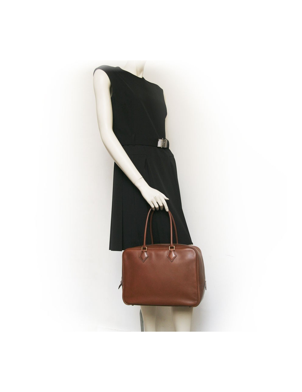 Sac "Plume" HERMES box havane