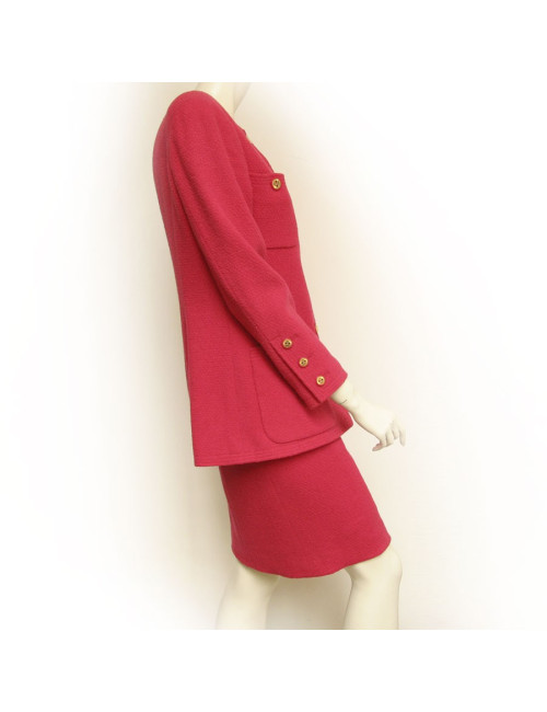 Ensemble veste et jupe CHANEL framboise
