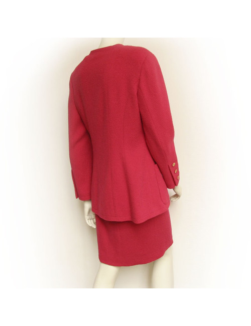Ensemble veste et jupe CHANEL framboise