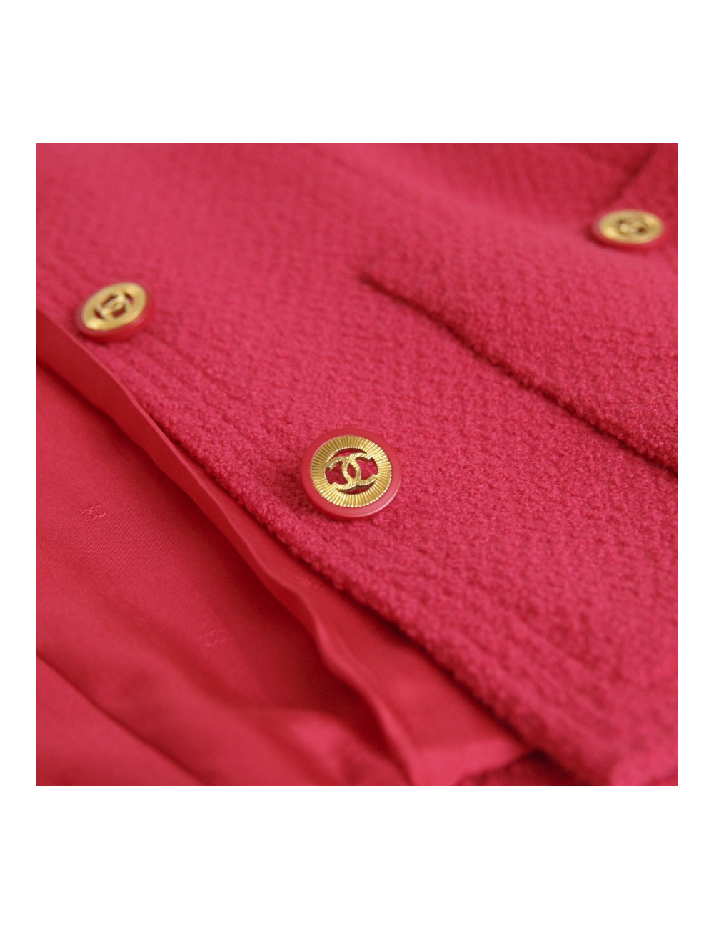 Ensemble veste et jupe CHANEL framboise