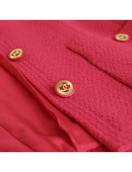 Ensemble veste et jupe CHANEL framboise