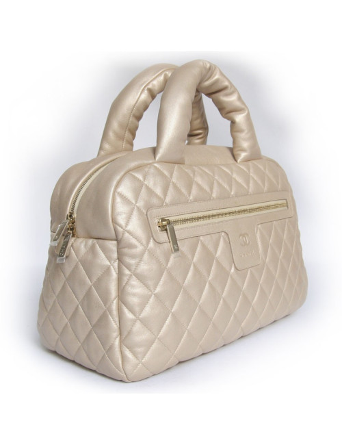 Sac Cocoon CHANEL en cuir d'agneau beige