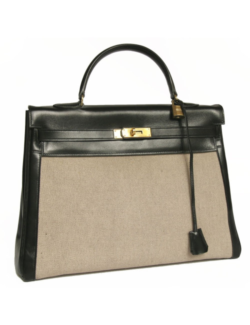 Kelly 35 HERMES toile et cuir 