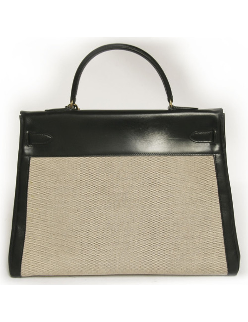 Kelly 35 HERMES toile et cuir 