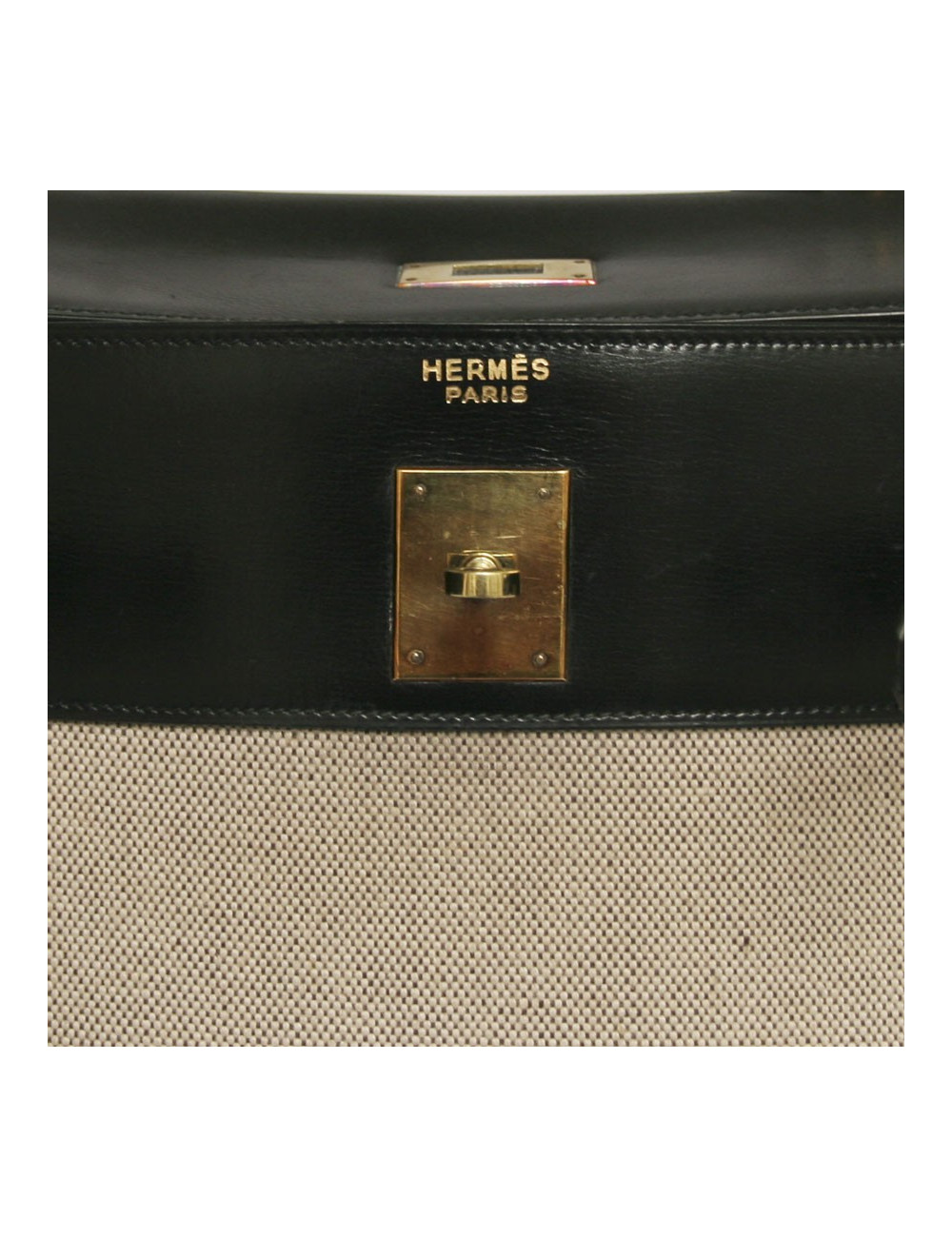 Kelly 35 HERMES toile et cuir noir