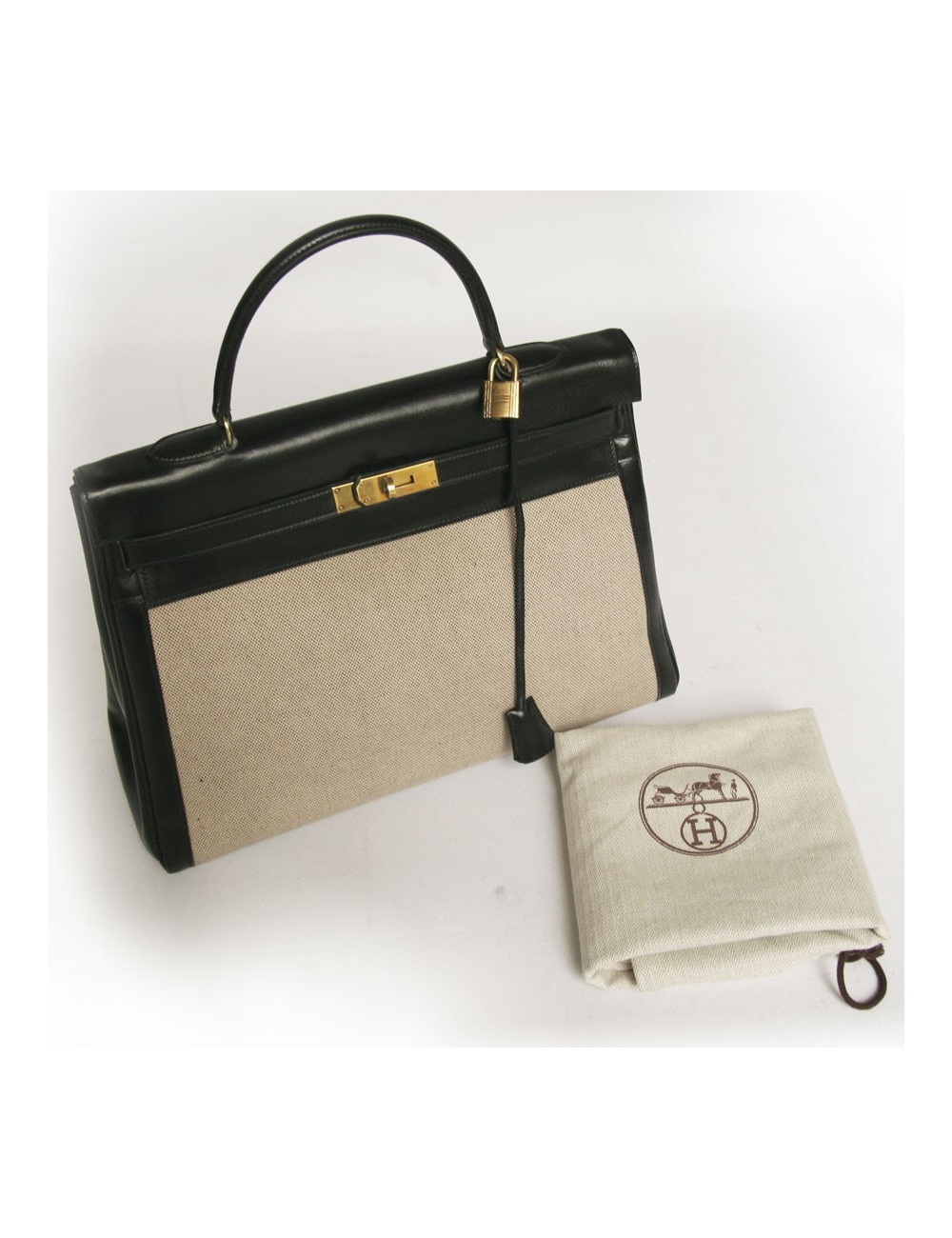 Kelly 35 HERMES toile et cuir 