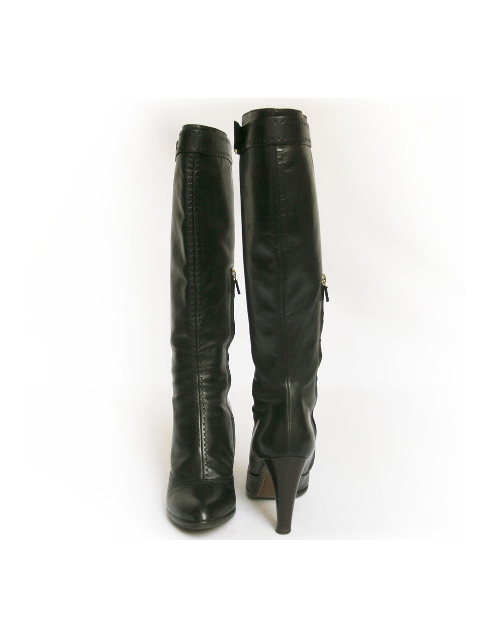 Bottes LOUIS VUITTON T 38.5 cuir noir