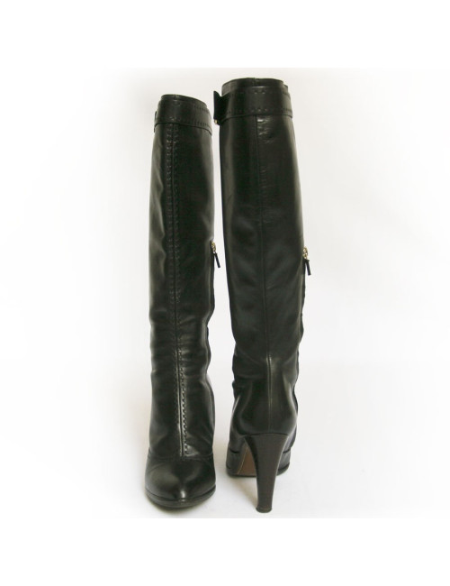 Bottes LOUIS VUITTON T 38.5 cuir noir
