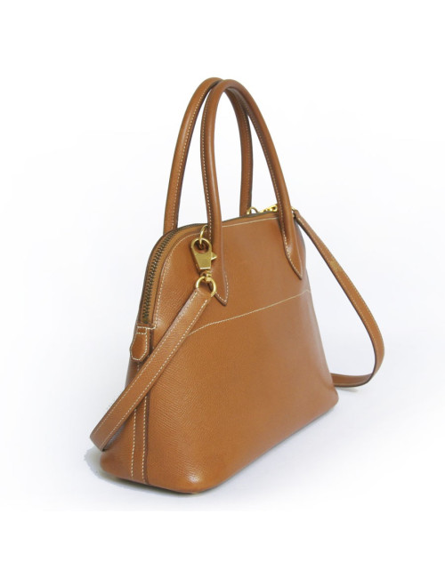 Mini bolide HERMES cuir courchevel gold