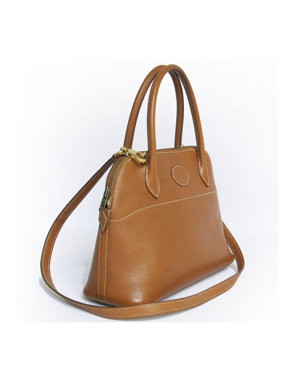 Mini bolide HERMES cuir courchevel gold