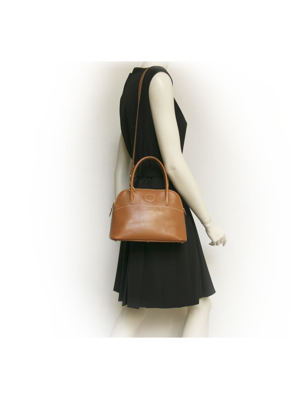 Mini bolide HERMES cuir courchevel gold