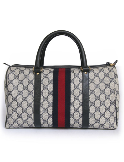 Sac GUCCI à motif et bande rouge 