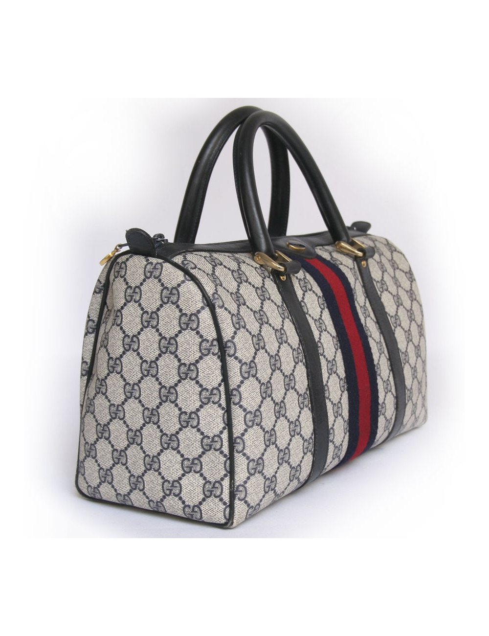 Sac GUCCI à motif et bande rouge 