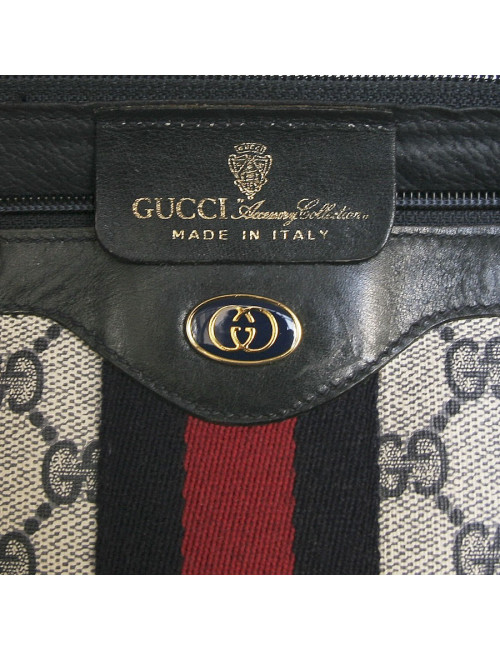 Sac GUCCI à motif et bande rouge 