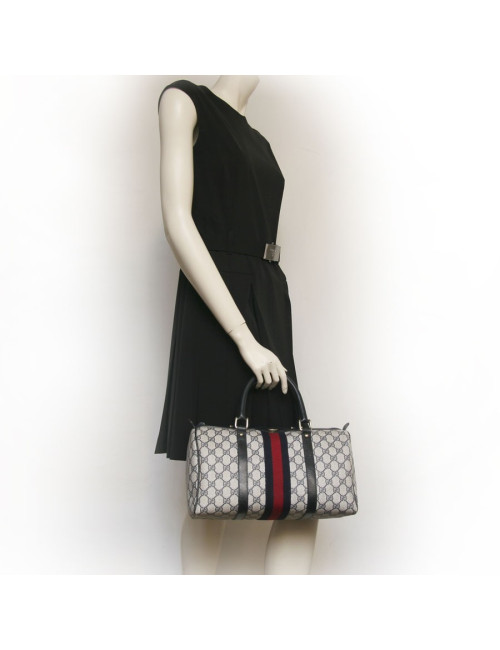 Sac GUCCI à motif et bande rouge 