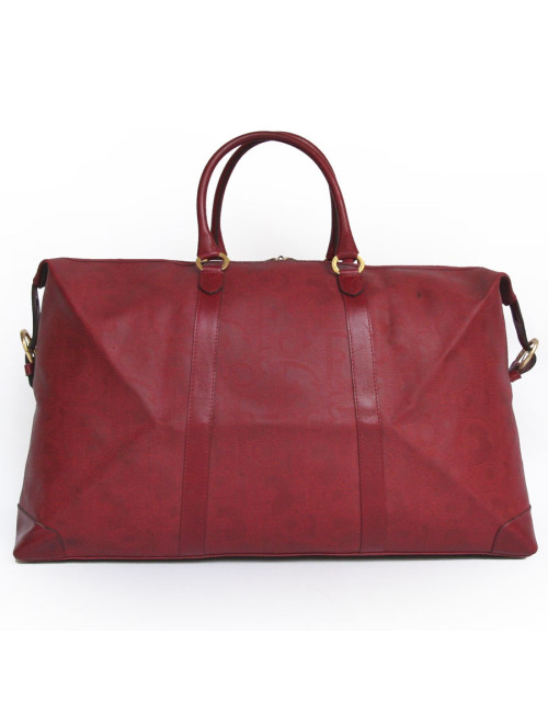 Sac de voyage DIOR en toile embossée rouge
