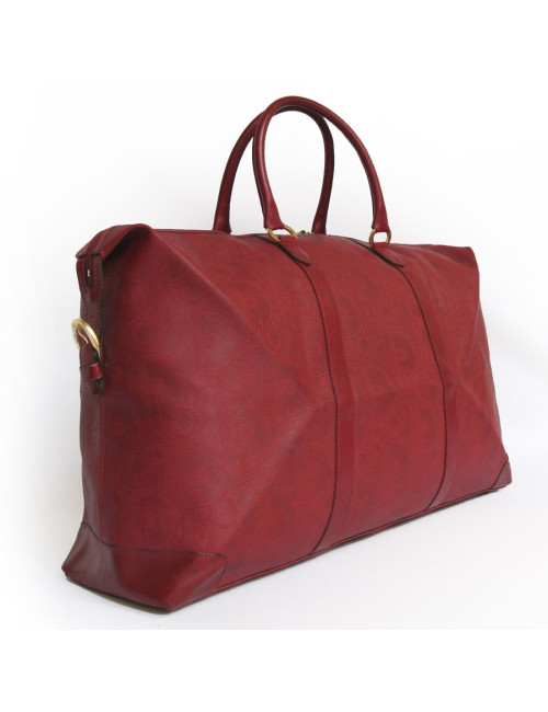 Sac de voyage DIOR en toile embossée rouge