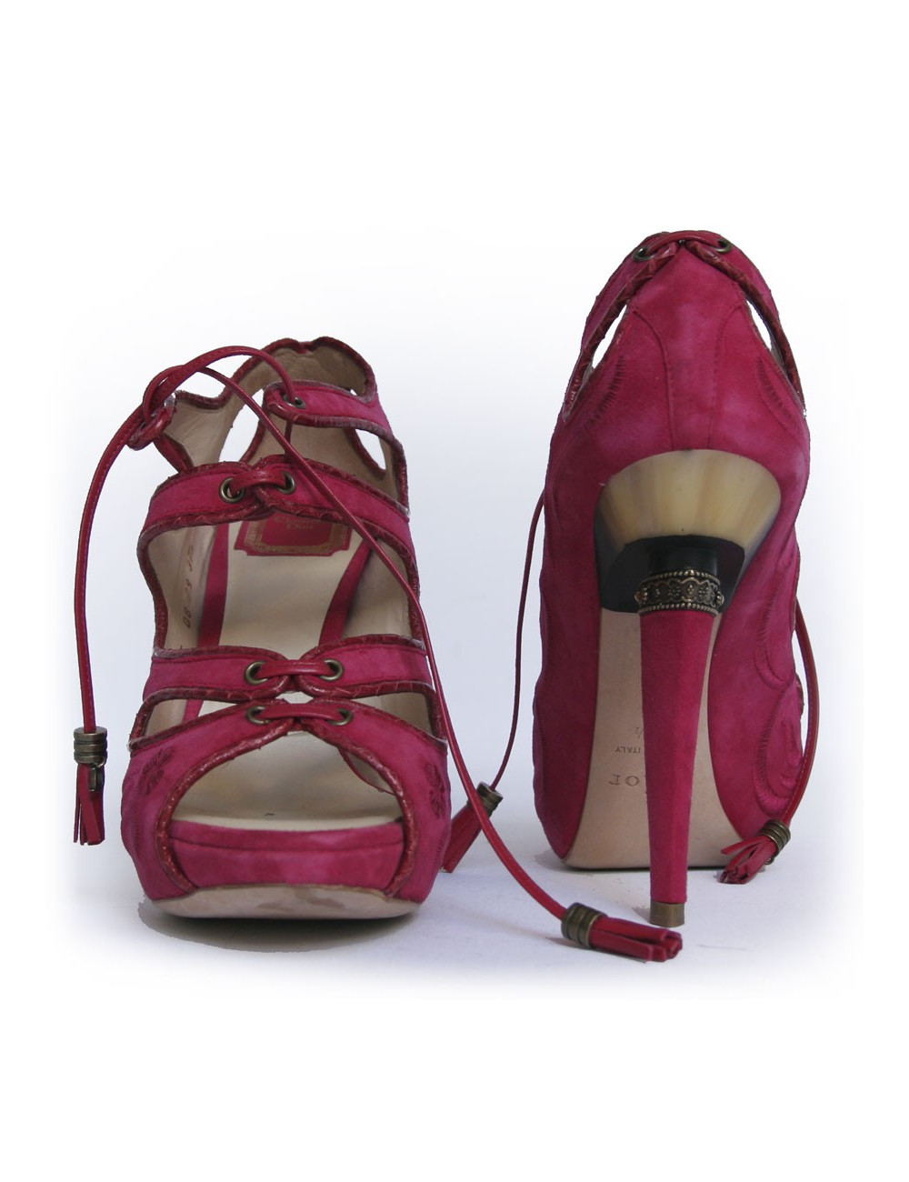 Sandales DIOR T 37.5 veau fushia