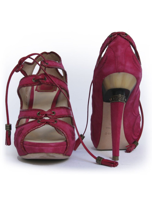 Sandales DIOR T 37.5 veau fushia