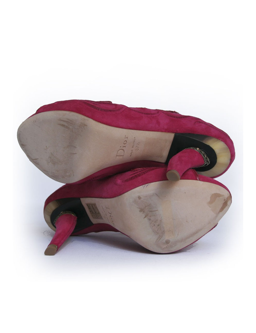 Sandales DIOR T 37.5 veau fushia