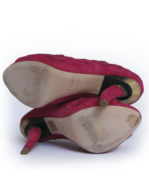 Sandales DIOR T 37.5 veau fushia