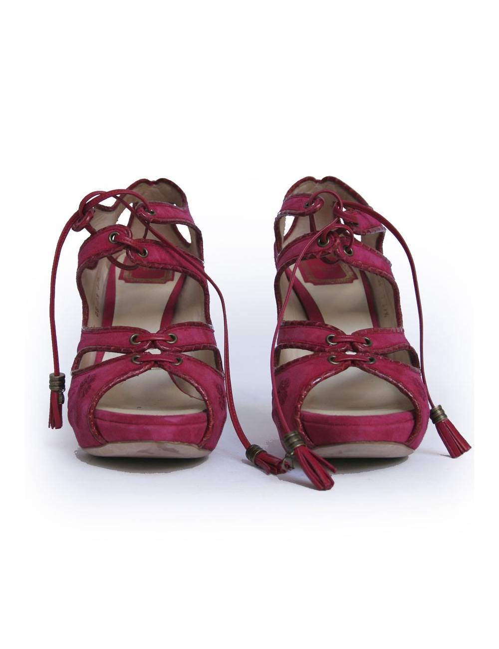 Sandales DIOR T 37.5 veau fushia