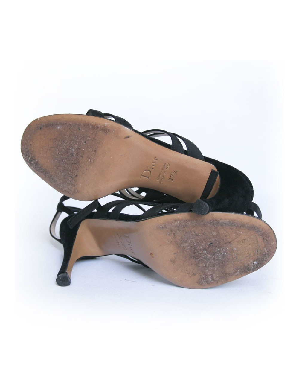 Sandales du soir DIOR  T 37.5 en satin de soie noire