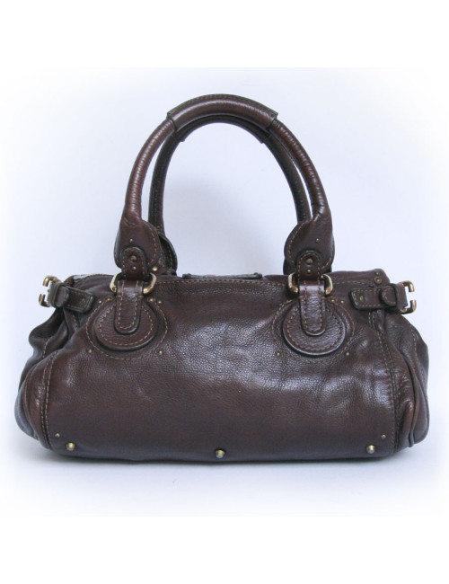 Sac Paddington CHLOE en cuir marron