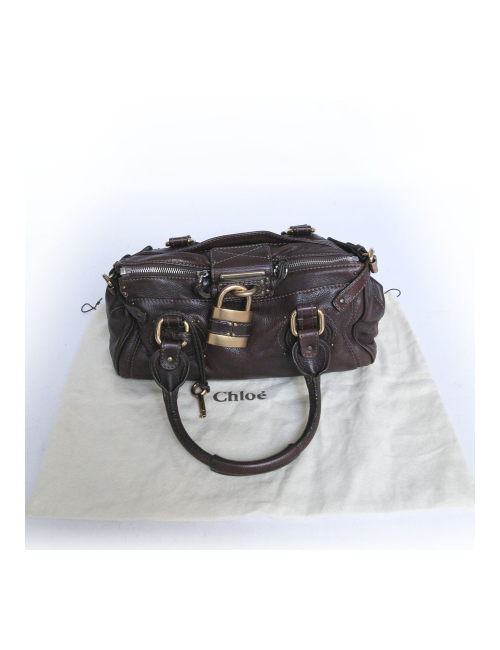 Sac Paddington CHLOE en cuir marron