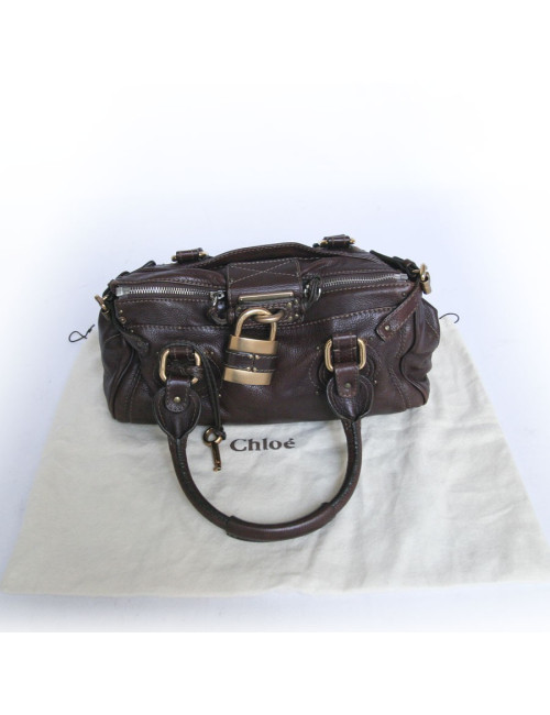 Sac Paddington CHLOE en cuir marron
