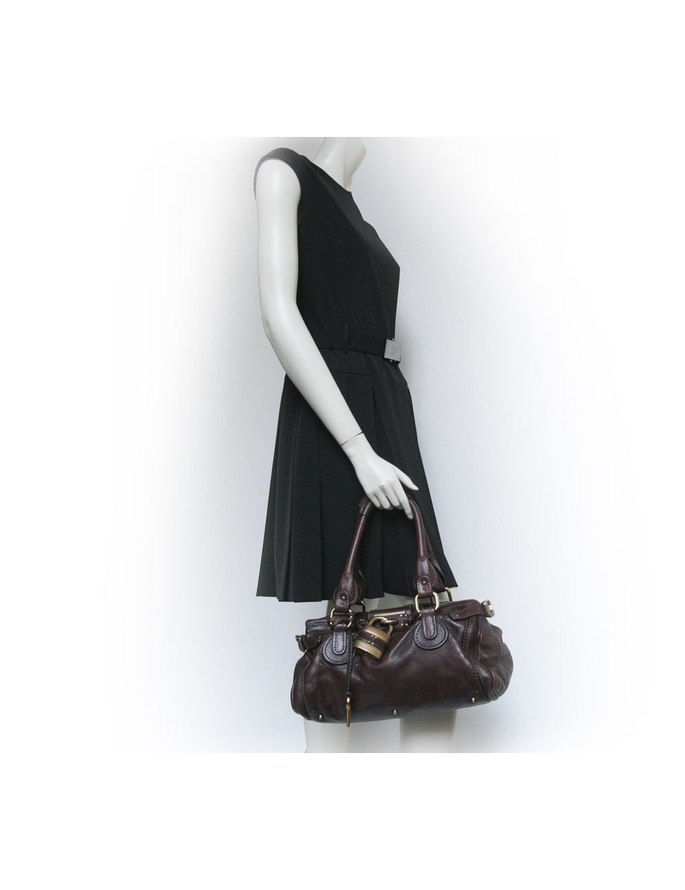 Sac Paddington CHLOE en cuir marron