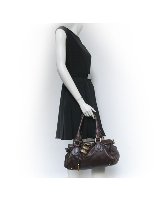 Sac Paddington CHLOE en cuir marron