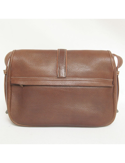 Besace "Nouméa" HERMES en cuir marron