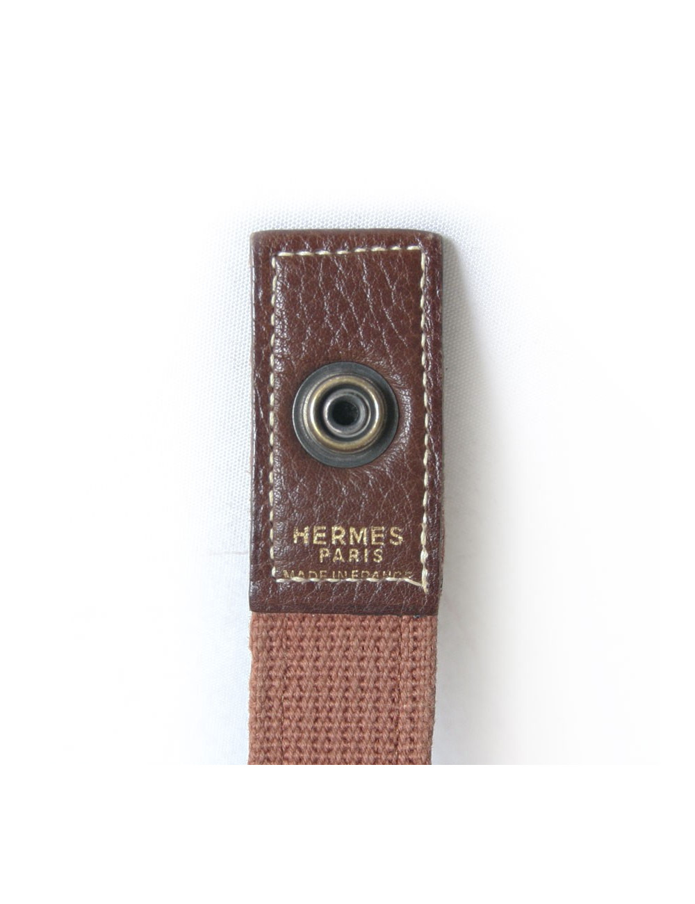 Besace "Nouméa" HERMES en cuir marron