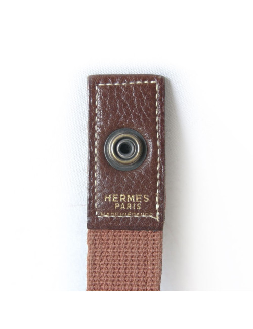 Besace "Nouméa" HERMES en cuir marron