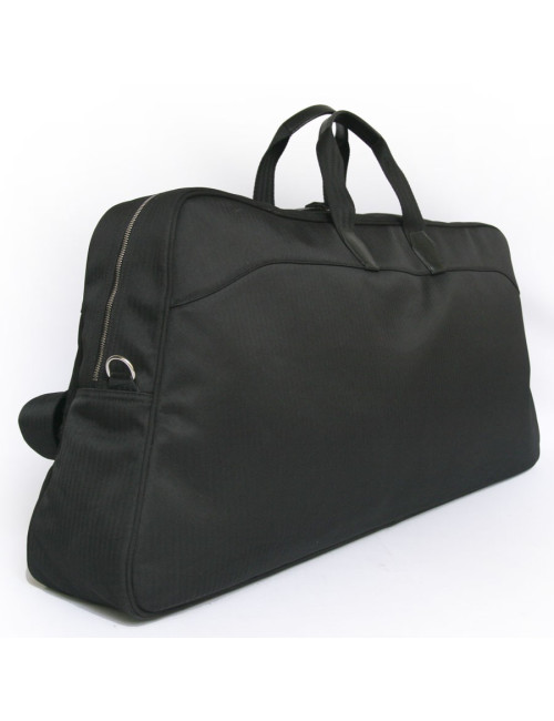 HERMÈS tennis bag in black chevron canvas with its towel