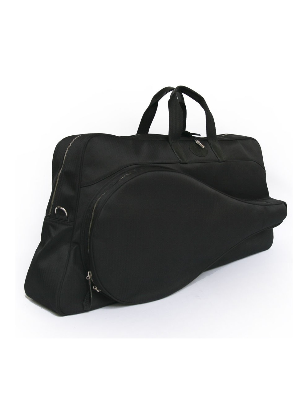 Sac de tennis HERMES en toile chevrons noirs