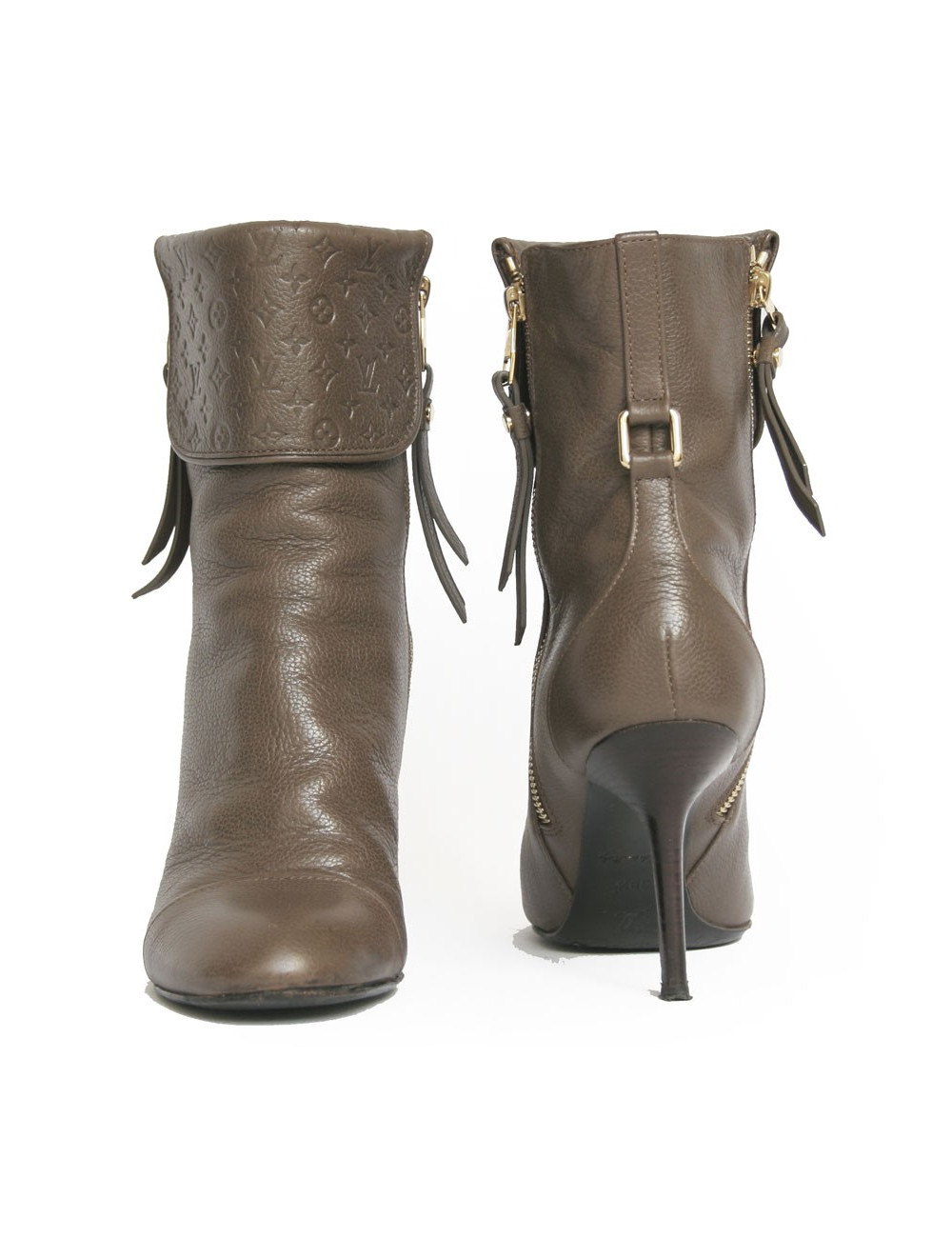 Boots LOUIS VUITTON t 38.5 cuir marron