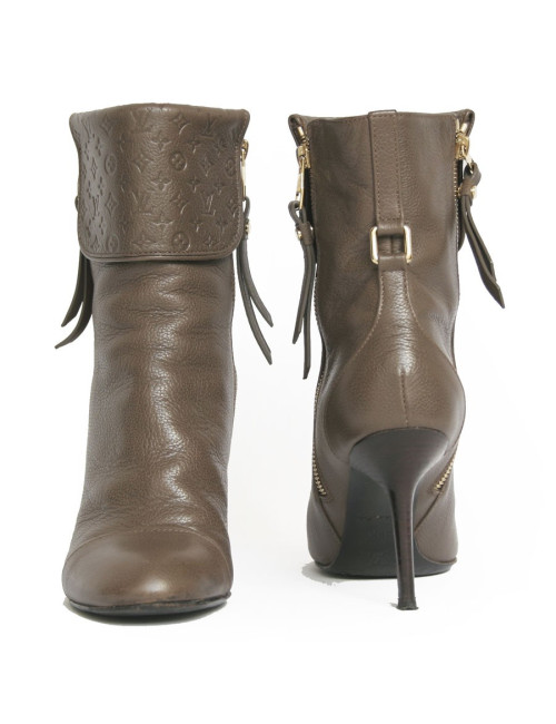 Boots LOUIS VUITTON t 38.5 cuir marron