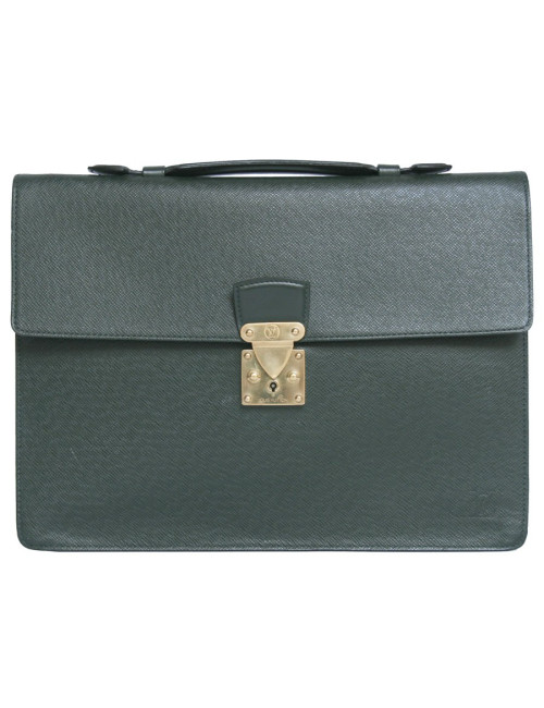 porte-documents Robusta  LOUIS VUITTON cuir taiga vert 