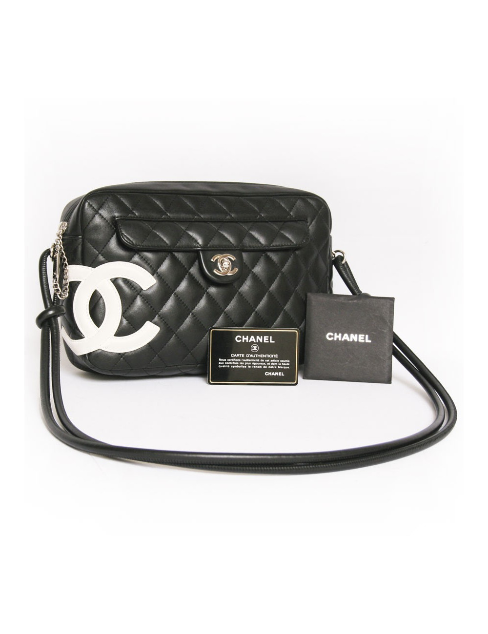 Sac Cambon CHANEL cuir noir 