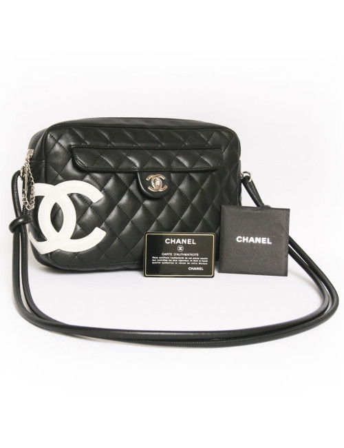 Sac Cambon CHANEL cuir noir 