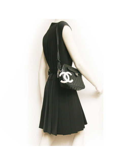 Sac Cambon CHANEL cuir noir 