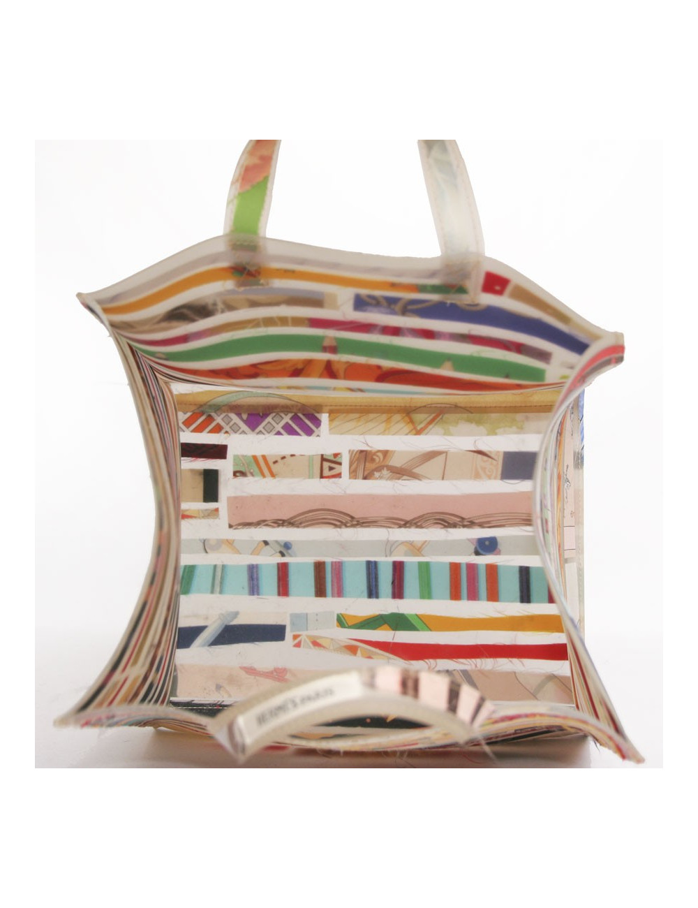 Sac HERMES plastique et rubans foulards