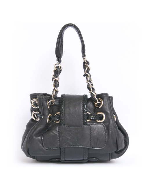 Mini sac JIMMY CHOO cuir et serpent noir