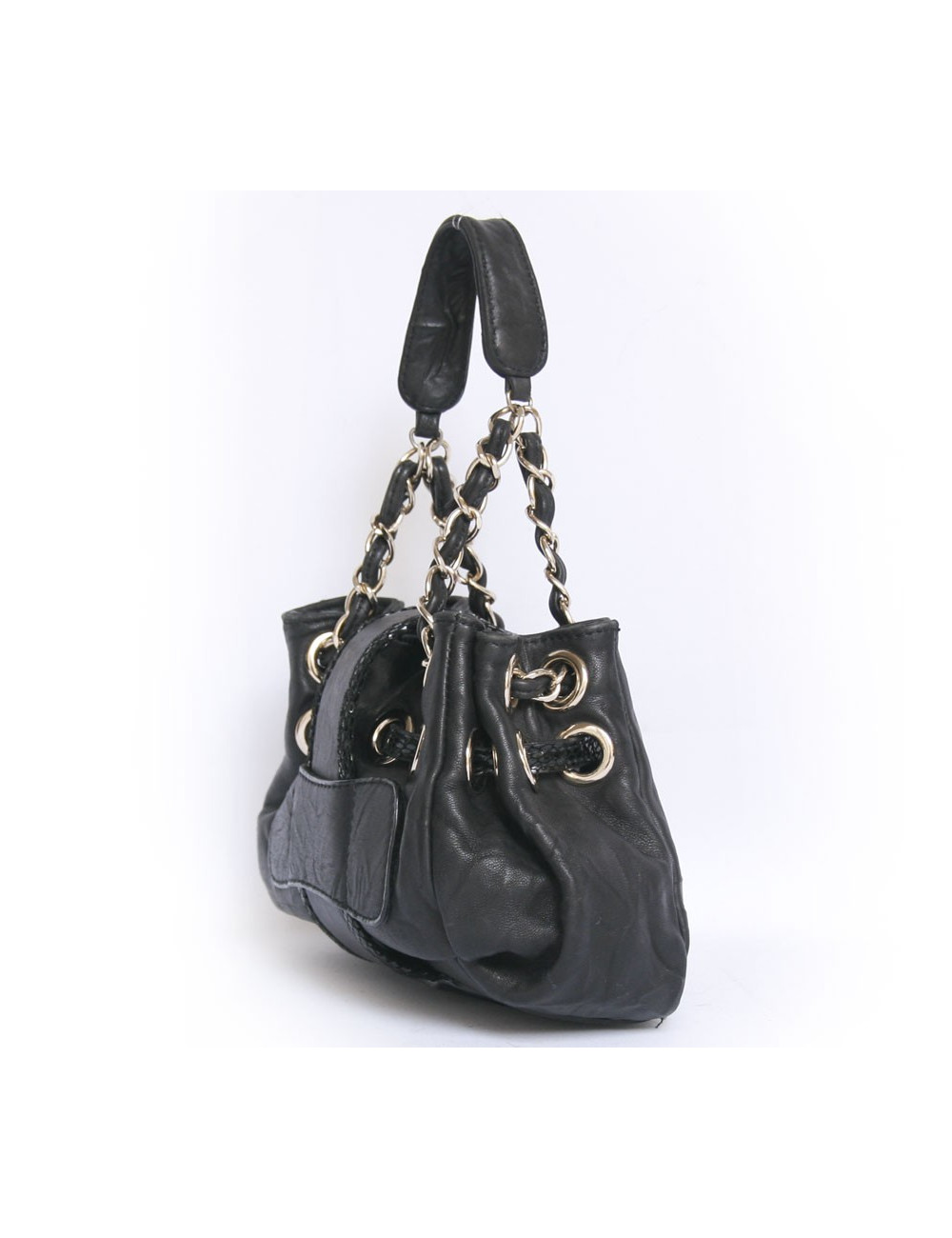 Mini sac JIMMY CHOO cuir et serpent noir