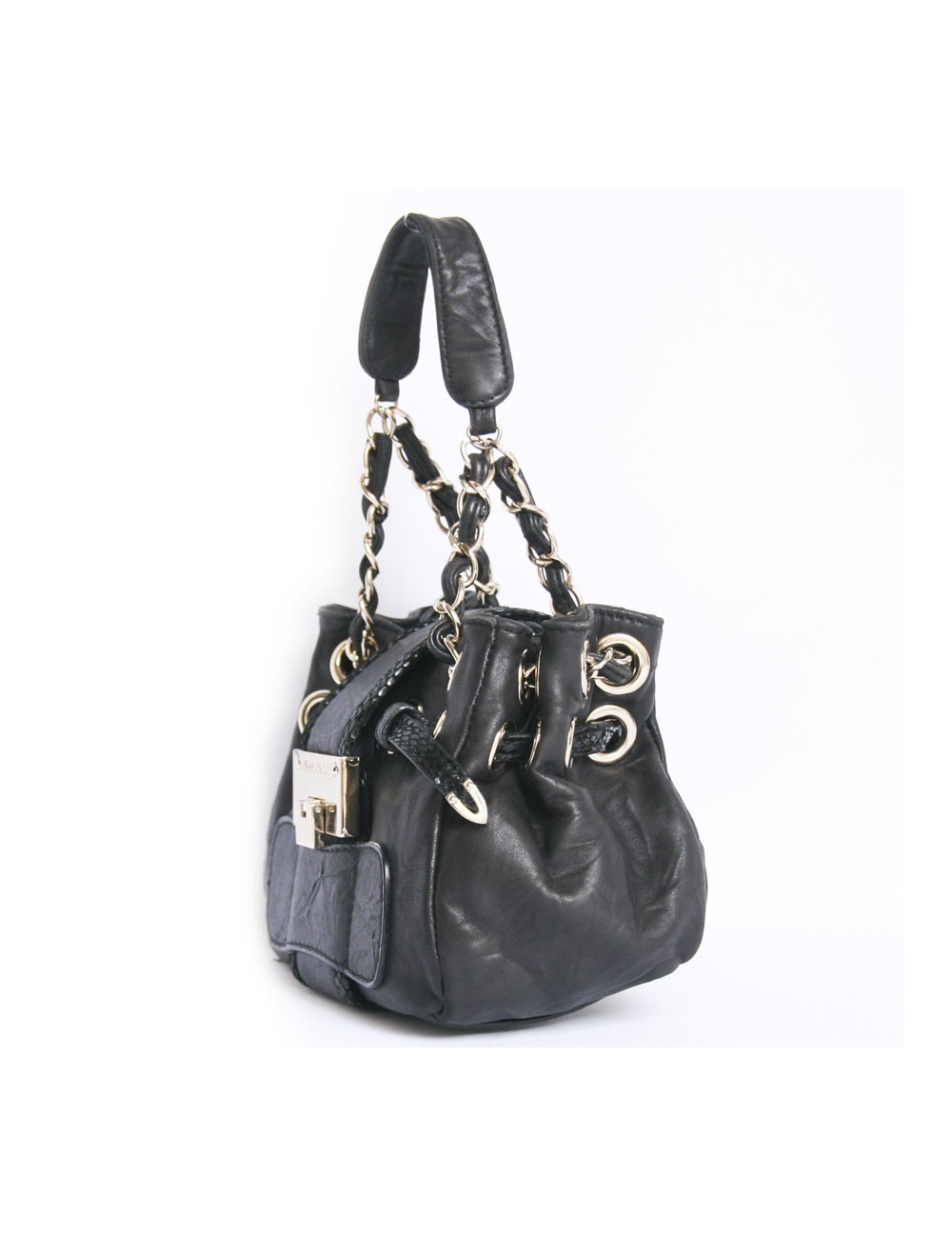 Mini sac JIMMY CHOO cuir et serpent noir
