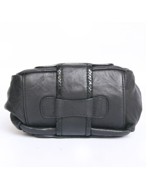 Mini sac JIMMY CHOO cuir et serpent noir