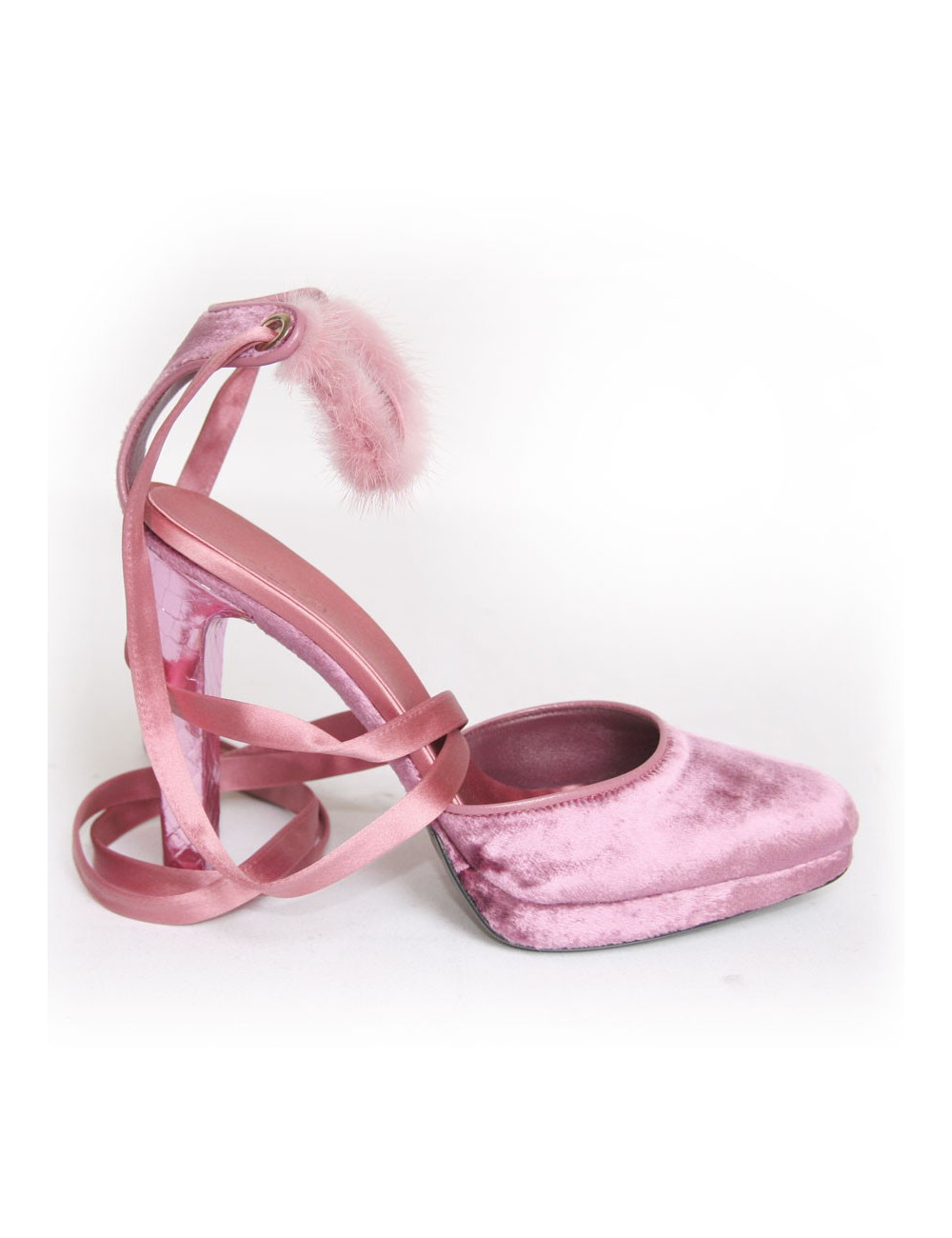 Escarpins GUCCI en veau velours et fourrure T37,5